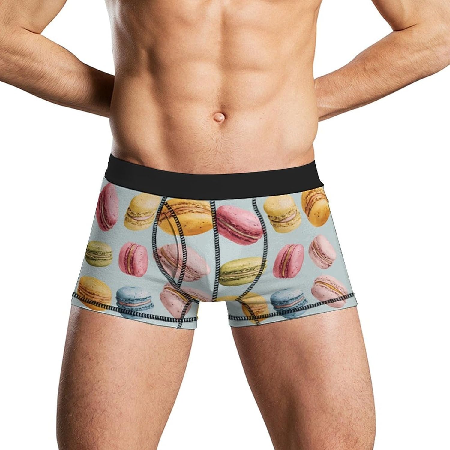 Macaroons Novelty Men's Boxer Briefs Soft Breathable Underpants Trunks Stretch Underwear