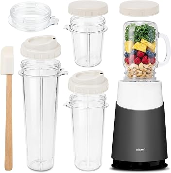 Tribest PB-430GY-A Personal Blender II, Mason Jar Ready Personal Blender with Mason Jar Mug, Gray