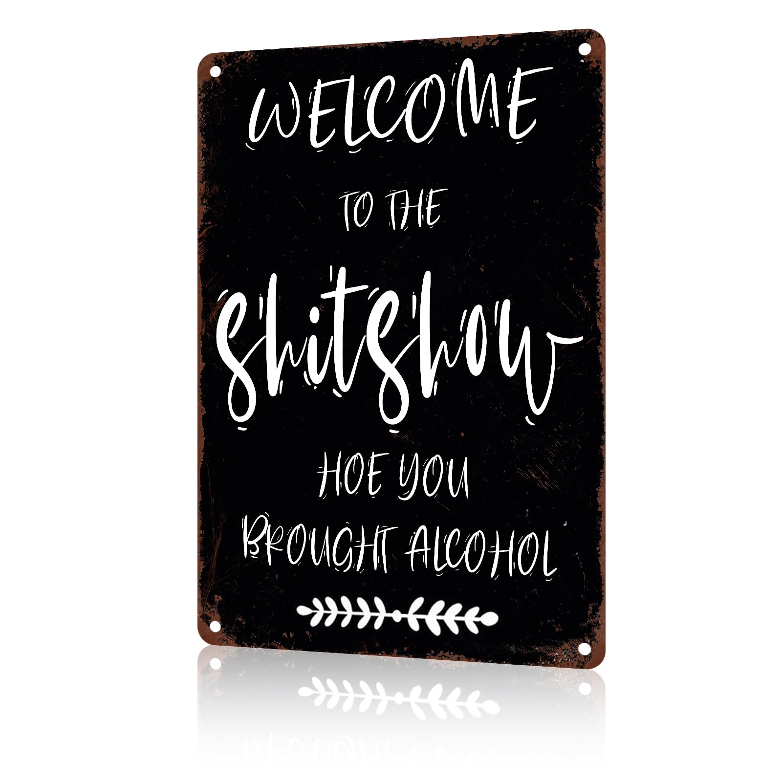 Anceky Welcome to the Show Metal Sign Vintage Aluminum Sign Funny Tin Sign Wall Decor for Yard Home Cafe Kitchen Bar 12×8 Inch