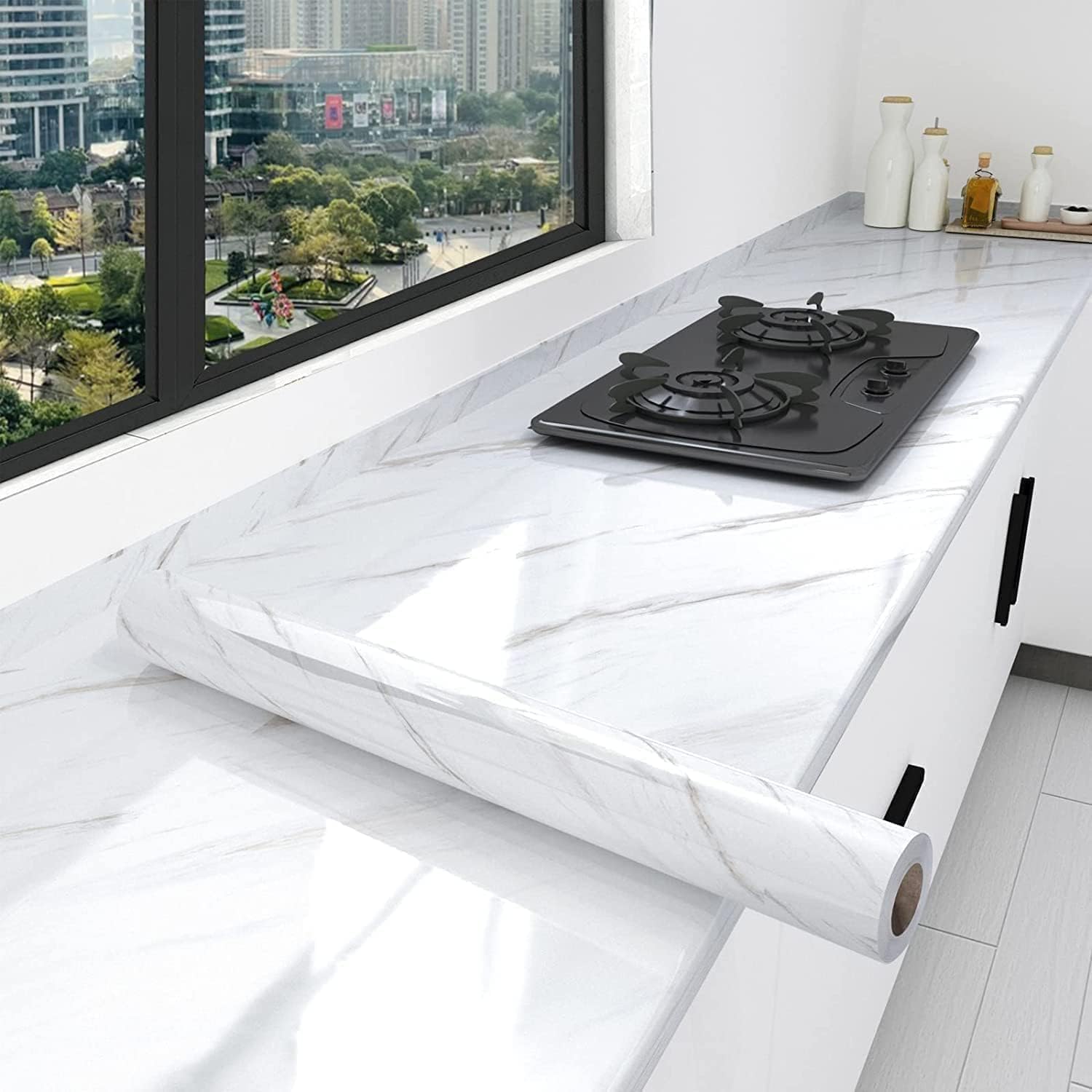 JBS LAND White Marble Sticker Wallpaper for Kitchen Oil Proof Waterproof Wallpaper Countertop Furniture Wallpaper Kitchen Stickers Wall Paper (60 x 200 cm) (B0D4WSTZV1) Amazon Price History, Amazon Price Tracker