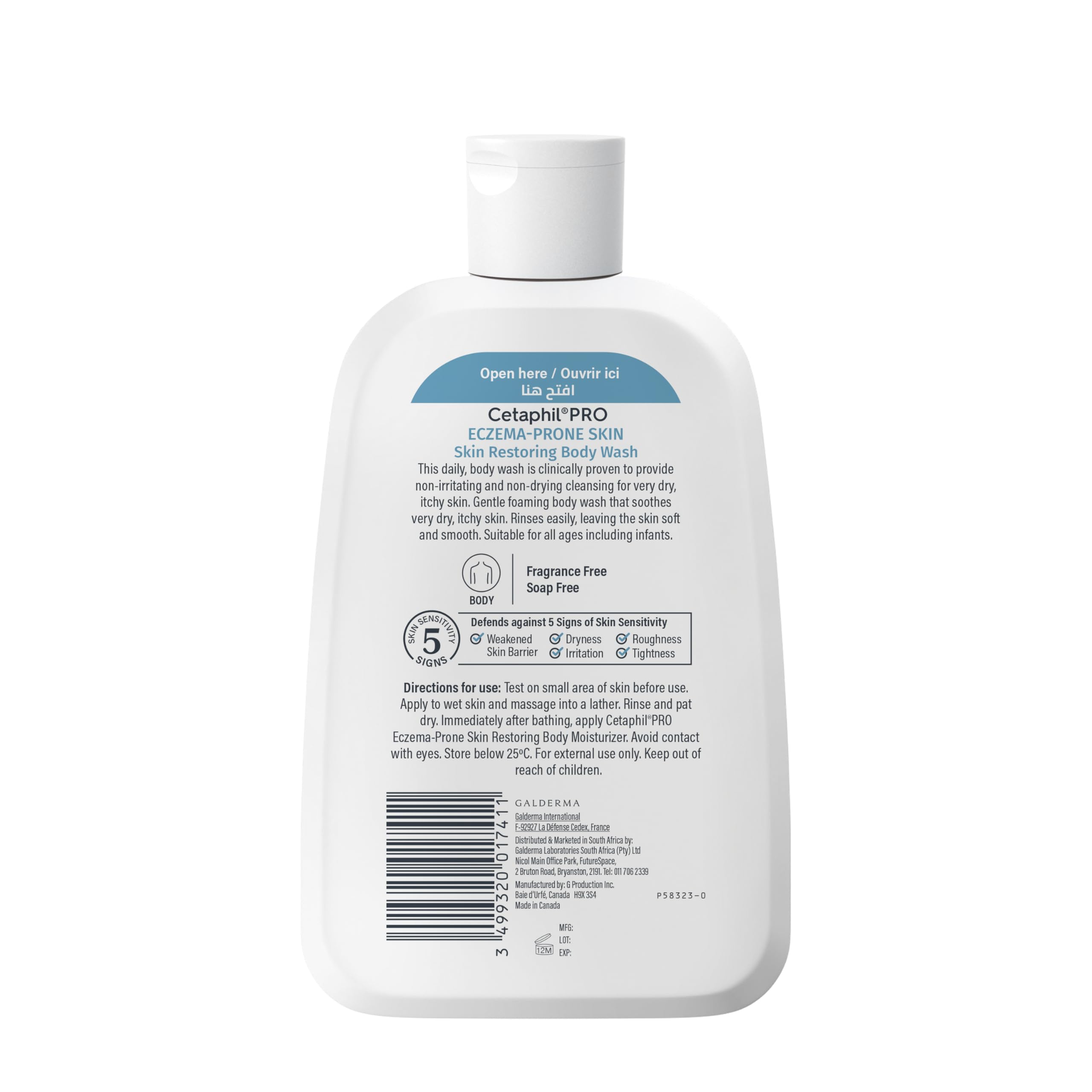 Cetaphil PRO Eczema-Prone Skin Wash 236ml, Gentle Soap-Free Body Wash for Very Dry Itchy Eczema-Prone Sensitive Skin, Cleanses Without Stripping, Everyday Size Soothing Daily Cleanser