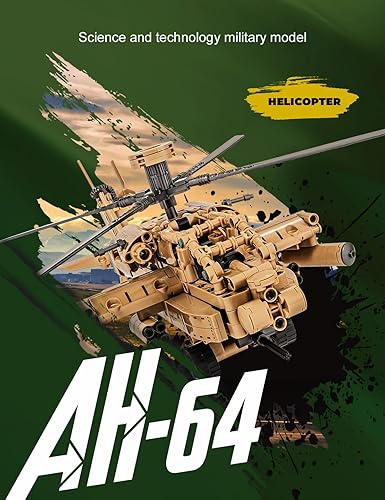 Miniatura 2 de SEMKY Serie Militar AH-64 Helicóptero Gunships Apache Air Force Juego de bloques de construcción (651 piezas) - Juguetes de construcción y