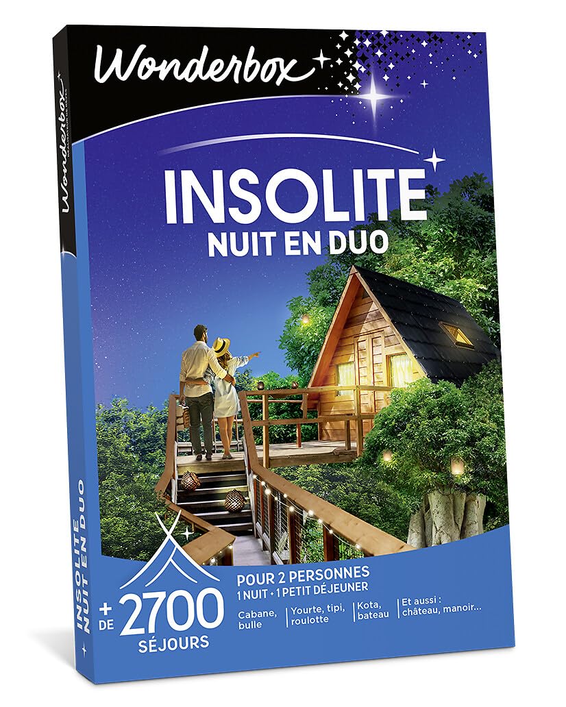 Wonderbox - Insolite - Nuit en Duo - Coffret Cadeau - Idée Cadeau Séjours