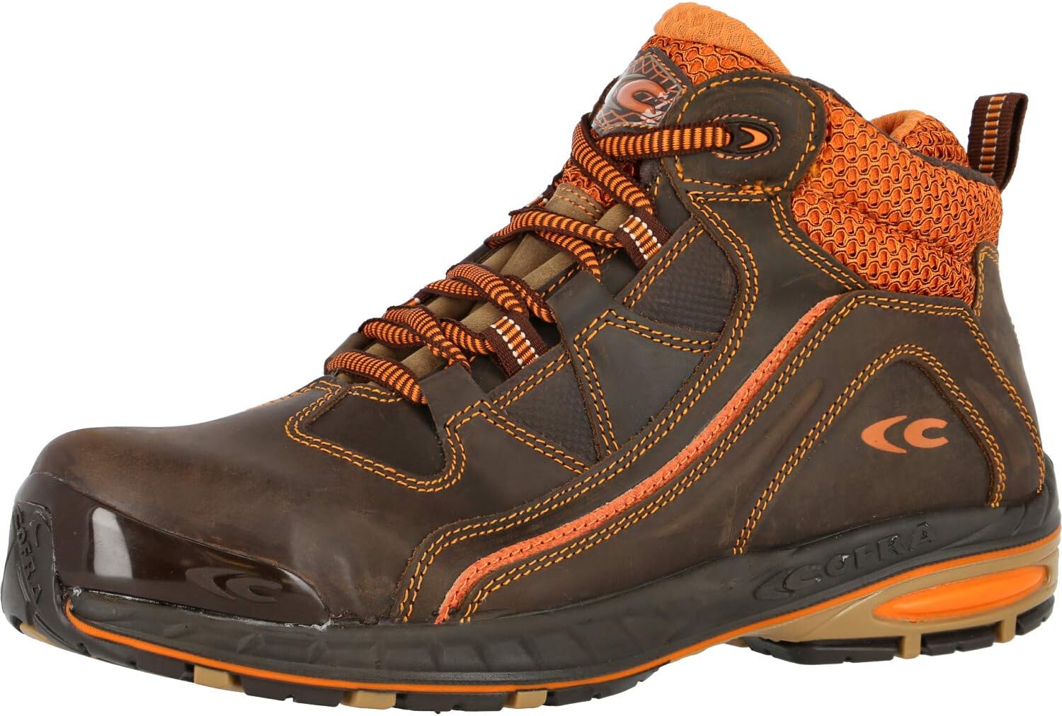 Cofra 19180-001.W41 Size 41 S3 SRC "Baseman" Safety Shoes - Grey/Orange - EN safety certified
