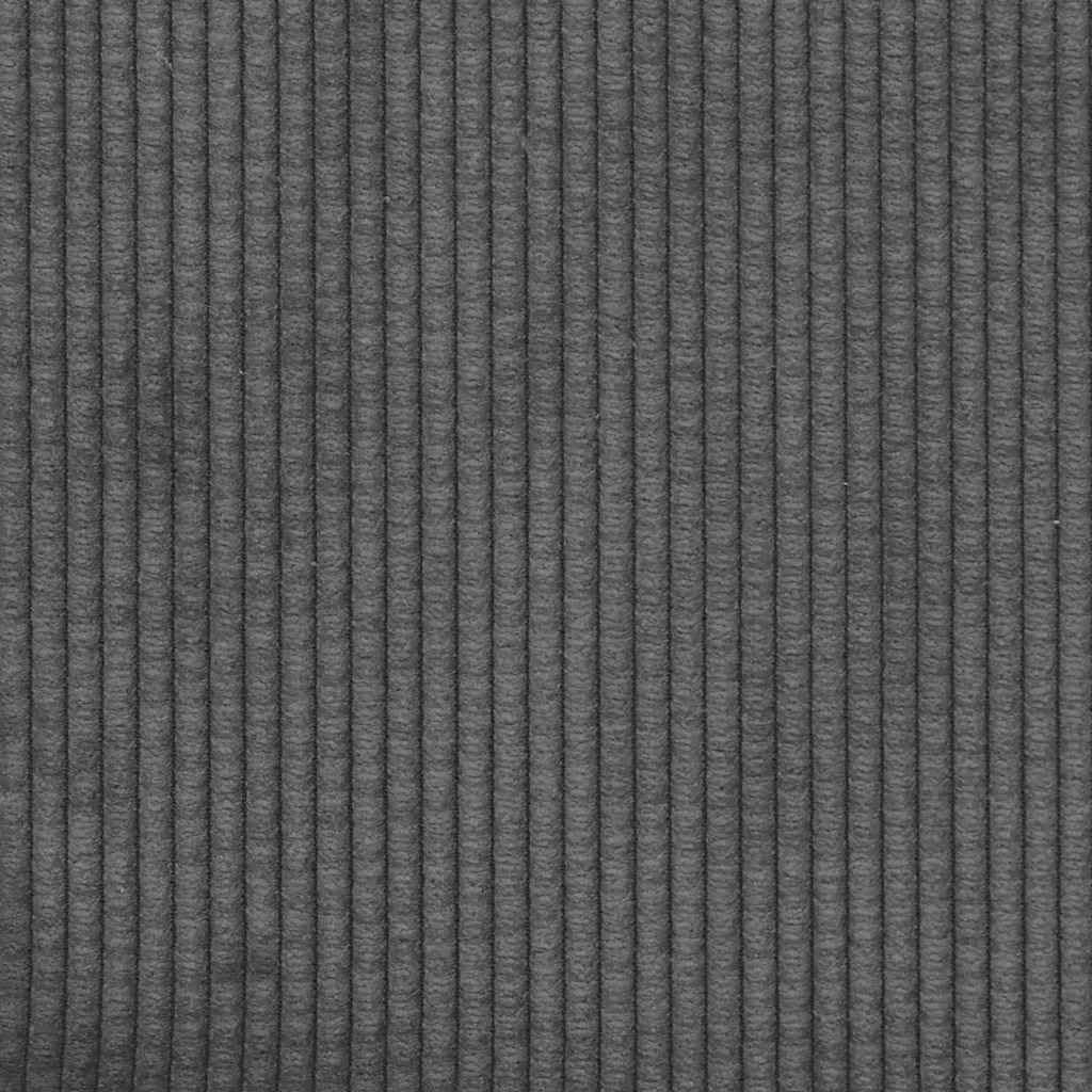 Sofá modular con reposapiés y cojín de pana gris oscuro, 200 x 100 x 64 cm, marco de metal, elemento de montaje para salón, versátil esquina tapizada con otomana y asiento