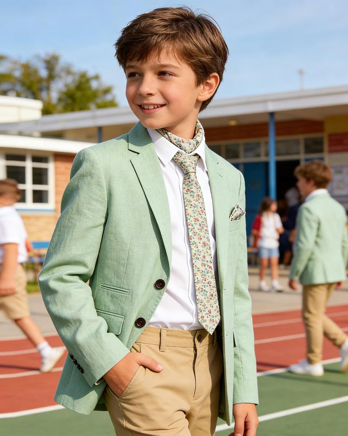 Bofan Linen Boys Blazer Formal Suit Jackets for Boy Outwear Jacket & Coats for Kids Boys’ Fashion Summer Wedding Outfit - Image 7