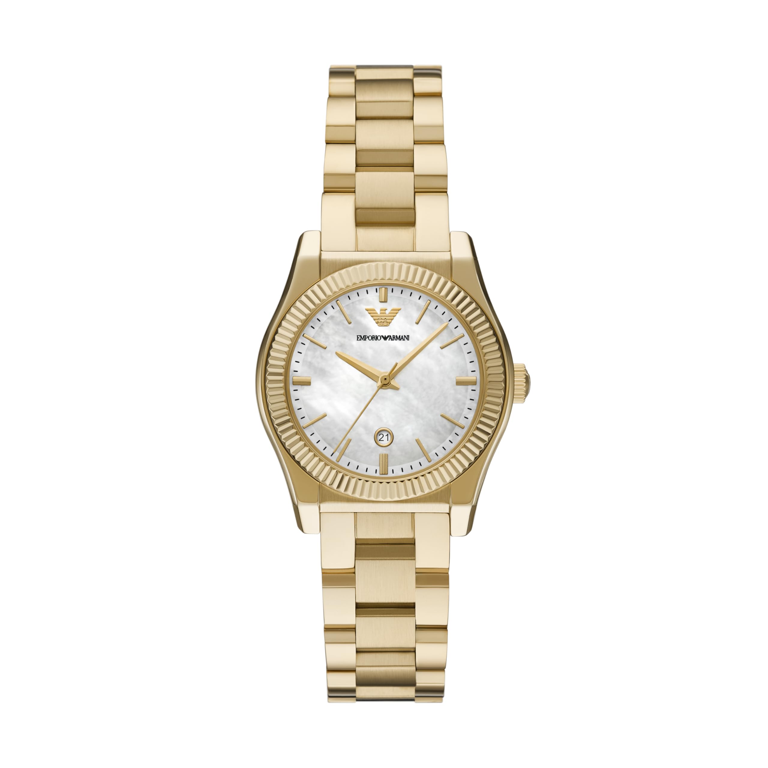 Emporio Armani Women's Three-Hand Date Gold-Tone Stainless Steel Watch (Model: AR11657)