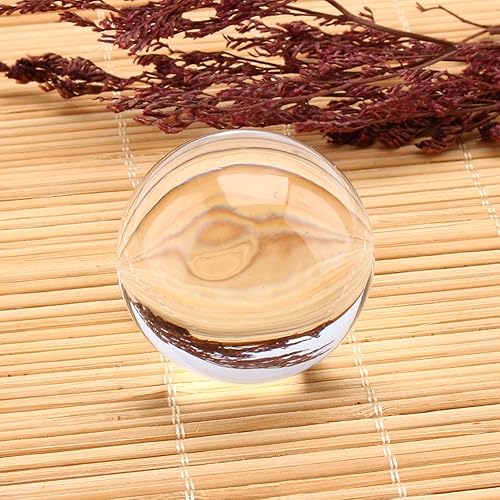 Miniatura 6 de Yosoo Bola curativa de cristal mágico asiático rara decoración de arte esfera orbe 1.575 in con base de soporte (transparente)