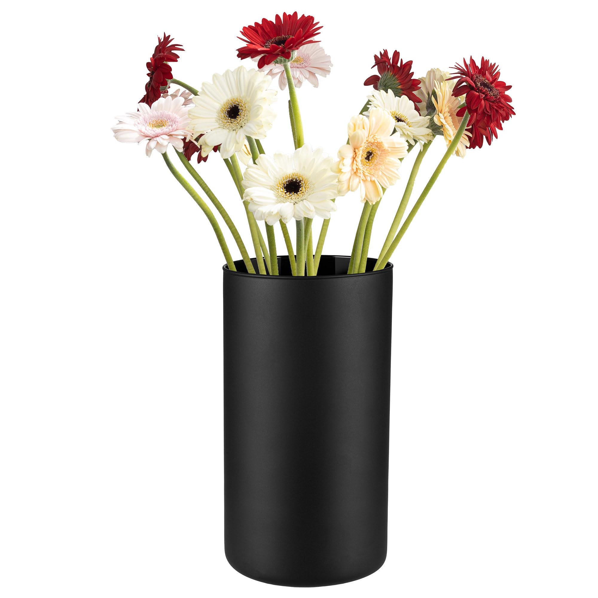 Trend For Home Glass Floor Vase 29 cm, Matt Black, Vase for Pampas Grass, Easter Branches, Large Cylinder Vase, Diameter 15.8 cm, 5120 ml, Modern Decorative Vase, Glass Cylinder Magnolia