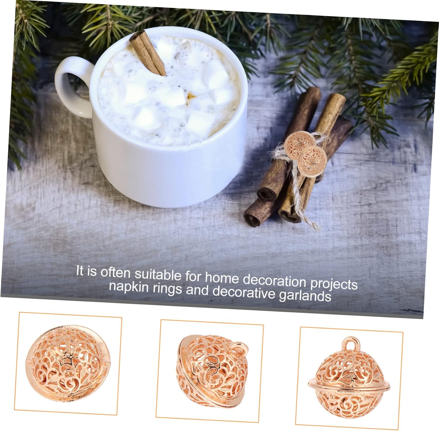 10pcs DIY Craft Hollow-Out Bells for Christmas Decoration Decorative Tin Bell Pendants for Handmade Crafts Vintage Style