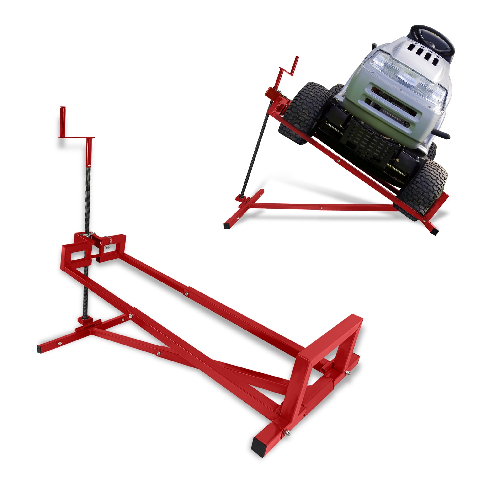 SUBTLETY Elevador de tractor cortacésped de acero, plataforma elevadora de 45°, inclinación ajustable, tractor de césped, elevador de césped, dispositivo de elevación, ayuda de limpieza, accesorios,