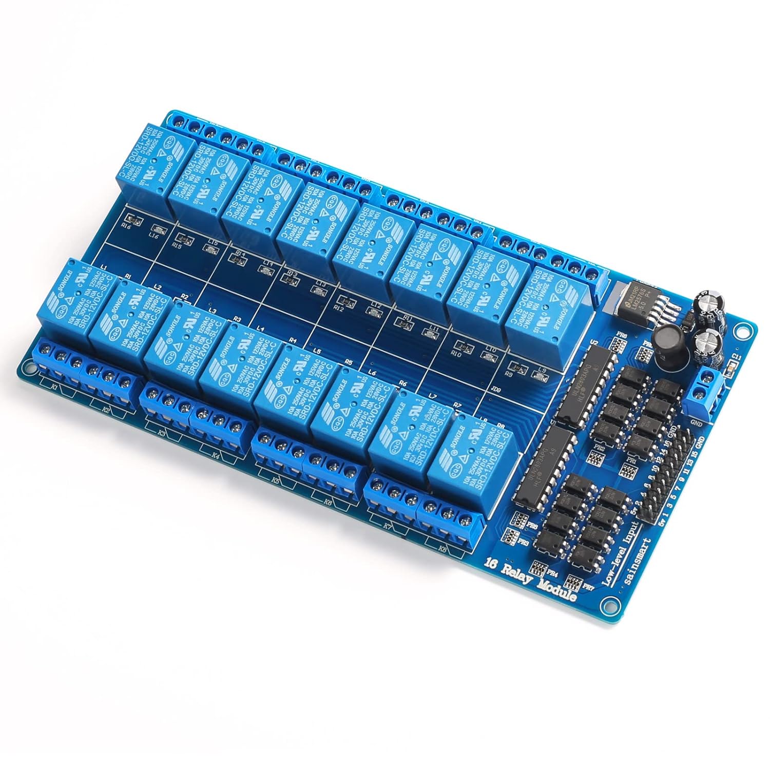 SainSmart 16-Channel 12V Relay Module Board for Arduino DSP AVR PIC ARM ...