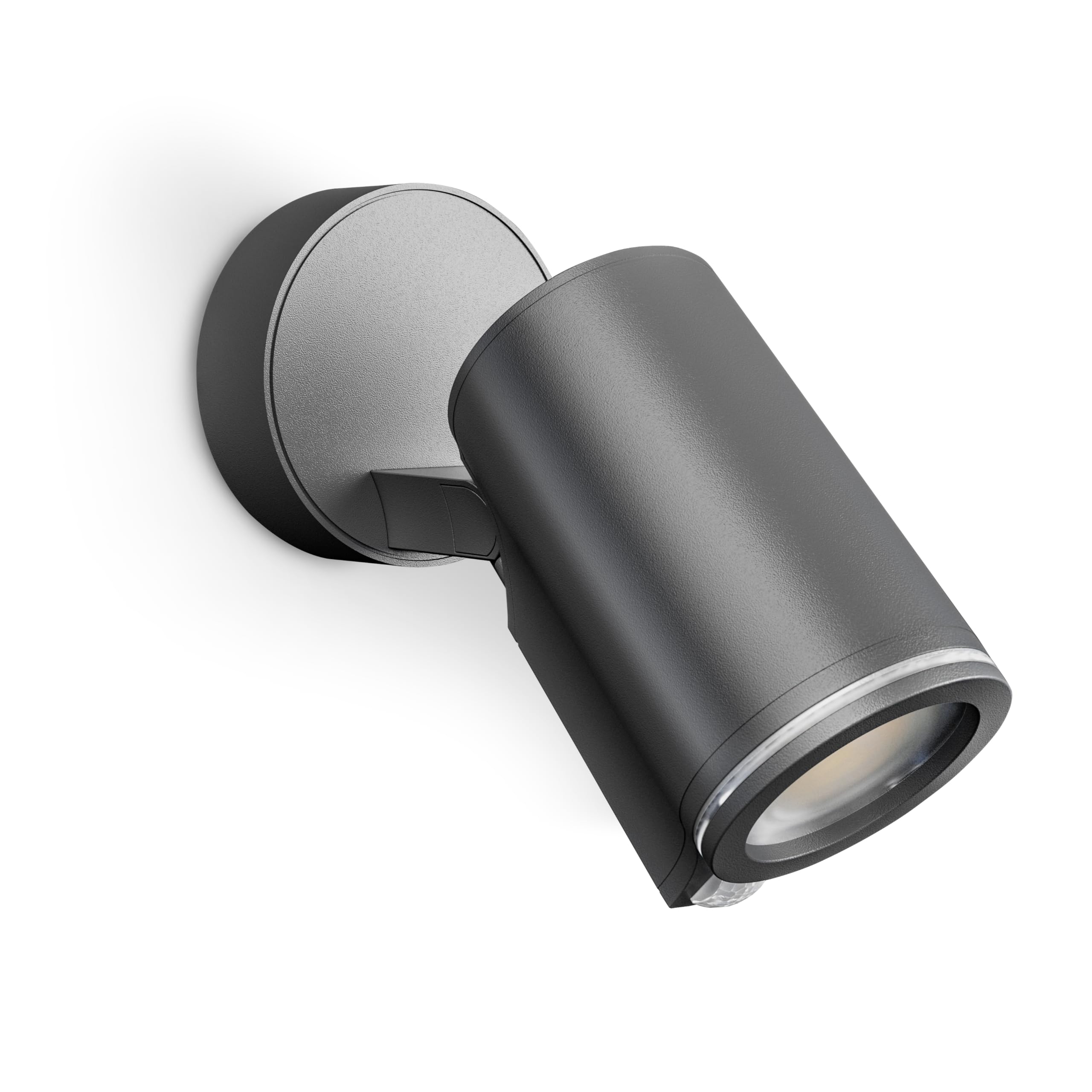 Steinel Spot ONE SC Foco LED, fabricado en aluminio, en color antracita, con consumo de 7,9 W, sensor de movimiento de 90° y bombilla LED GU10, conectable y controlable a través de una aplicación
