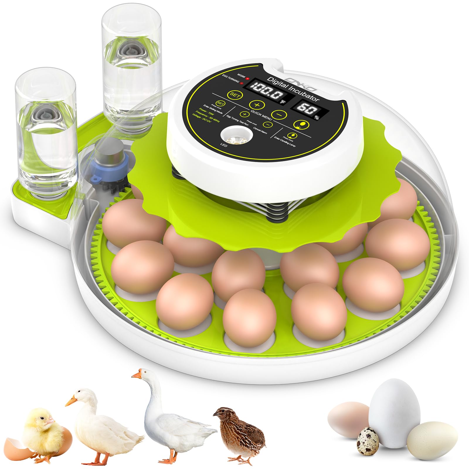 Egg Incubator with Automatic Egg Turning and Humidity Control, Chicken Incubators for Hatching Eggs, Holds 18 Eggs Encabulator for Chicken, Suitable
