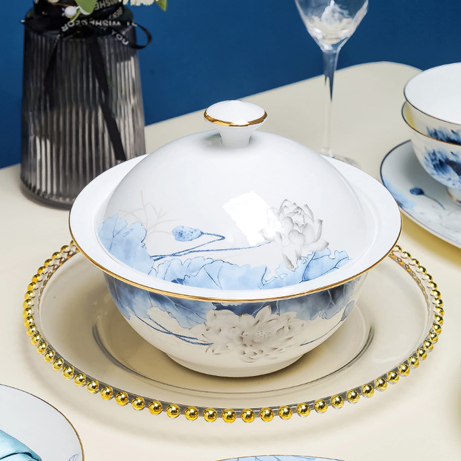 Zestaw Naczyń Ceramicznych W Stylu Retro, Piękny Kolorowy Zestaw Porcelanowy Na Kolację Domową, Wesele, Hotel, Boże Narodzenie, 87 Elementów