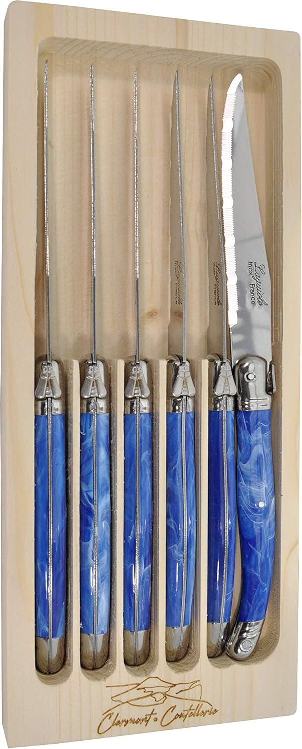 Laguiole Serrated Edge Sharp Premium Dishwasher Safe Full Tang Stainless Steel 6