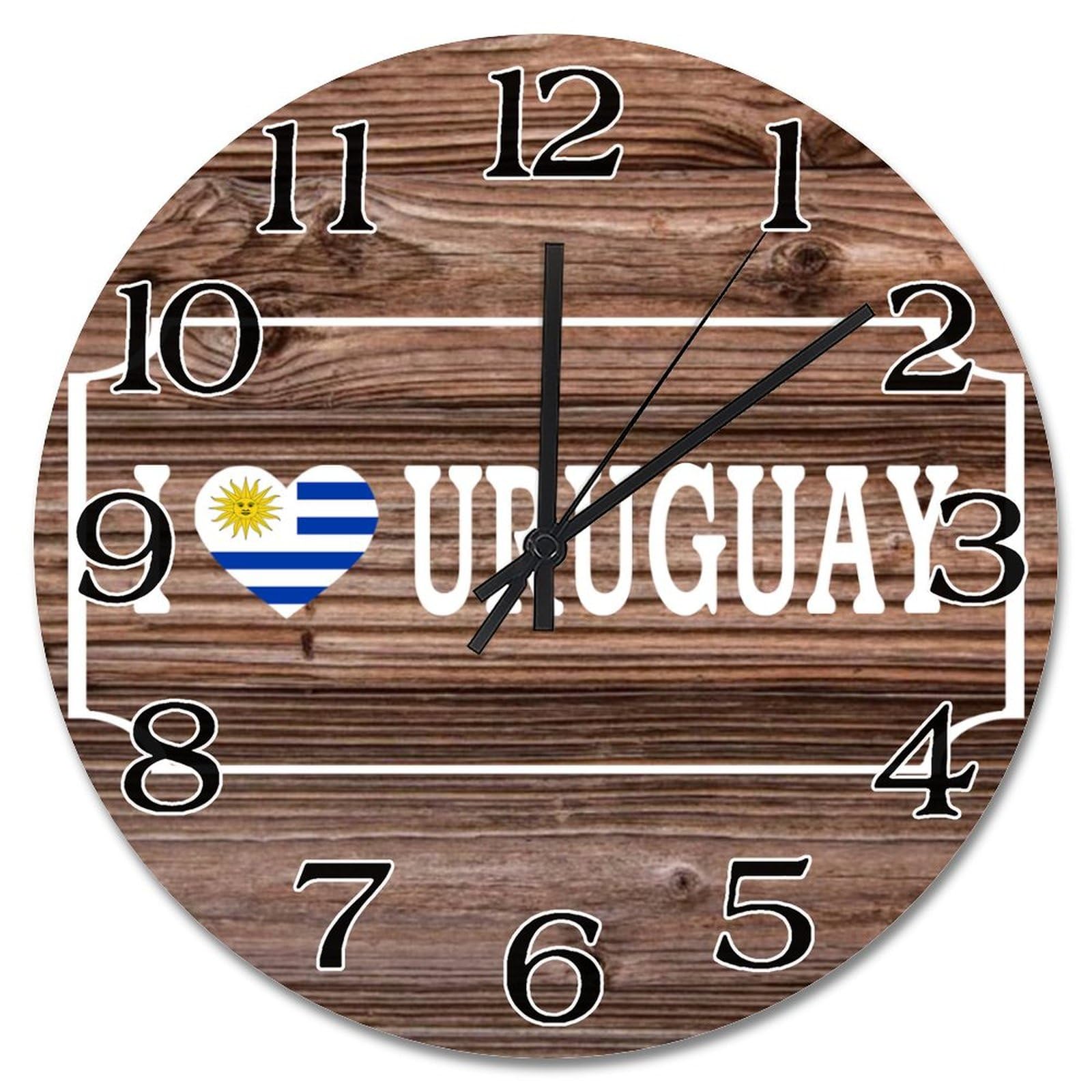 Horloge murale Uruguay silencieuse vintage sans tic-tac
