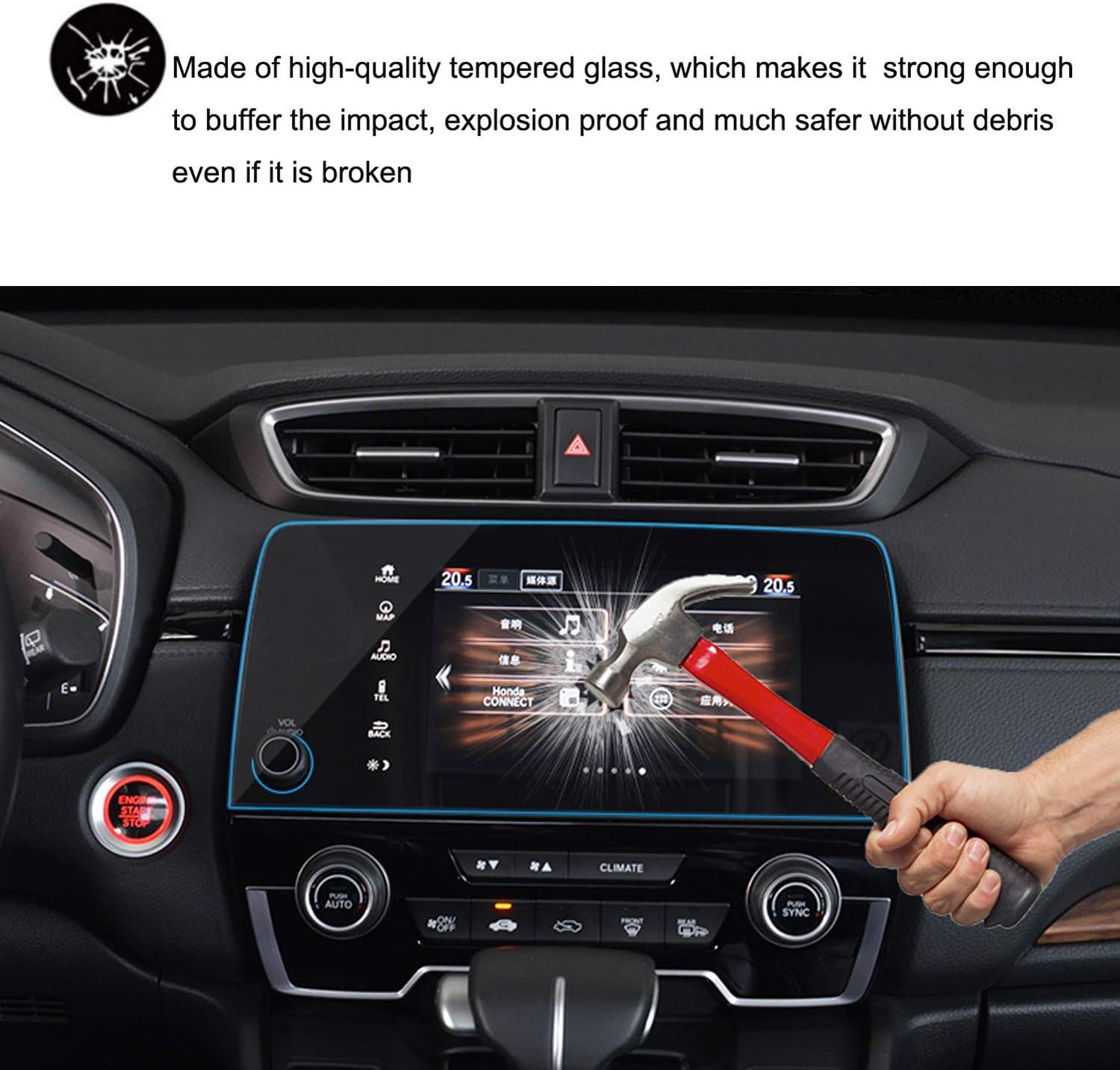 himoliwa 2017 2022 crv ex ex l touring 7 inch car navigation screen protector scratch resistant ultra hd in dash clear tempered glass screen 9h hardn