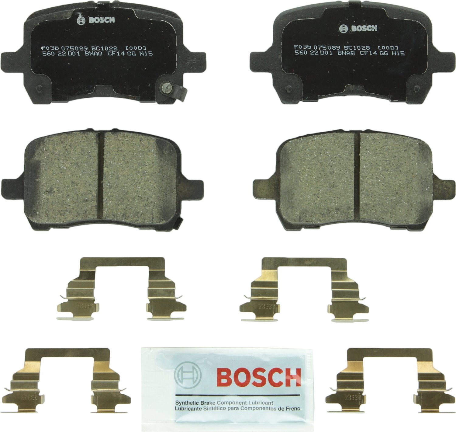 Bosch Automotive BP1078 QuietCast Premium Semi-Metallic Disc Brake Pad Set For: Subaru Forester, Legacy, Outback, B9 Tribeca, Tribeca, WRX, Front — view 221