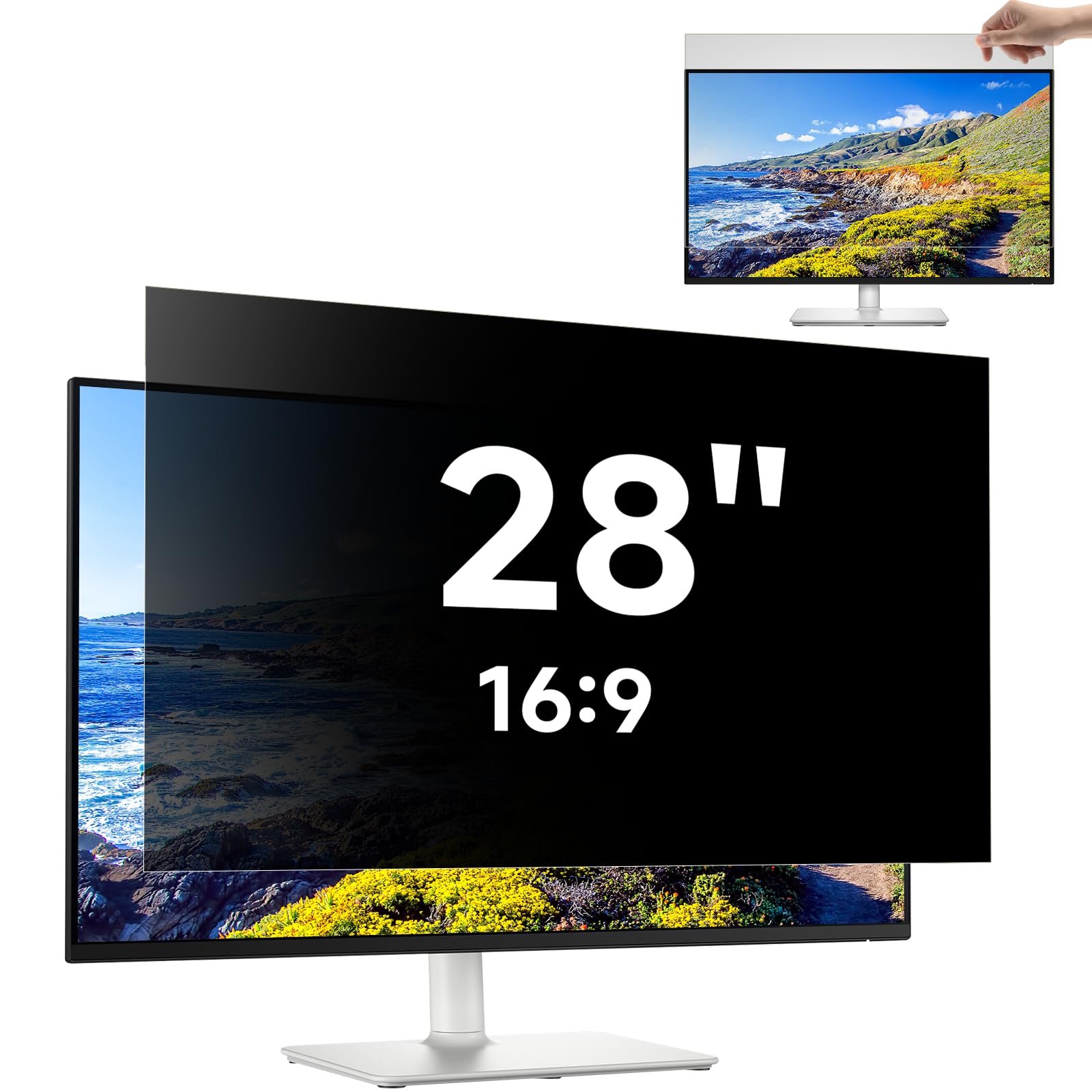 Mamol Filtro Privacy 28 Pollici 16:9 (621mm*282mm) per Computer Portatile | Rimovibile, Filtro Privacy, Anti-Spia, Anti-Luce Blu, Protezione Schermo PC | Rimovibile, Anti-Spia, Anti Luce Blu, Pellicola Privacy