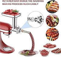 Vista 3 de Meat Grinder and Cheese Grater Attachment for KitchenAid Stand Mixer, Slicer Shredder & Meat Grinder with Sausage Stuffer, 2 Pcs for KitchenAid