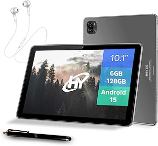 Hyundai Tablet HyTab Plus 10.1" HD IPS, Octa-Core A537, 6GB RAM, 128GB, Android 15, WiFi AC/AX, 6000mAh, con Stylus, Audífonos y Protector, Gris Espacial