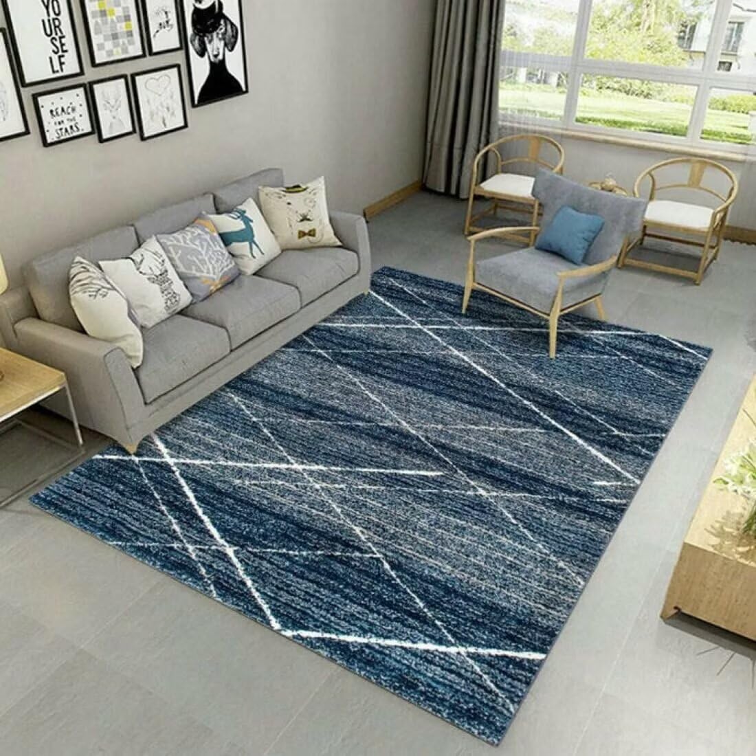 Tapis descente de lit chambre géométrique moderne 50x70cm lavable pour tapis salon