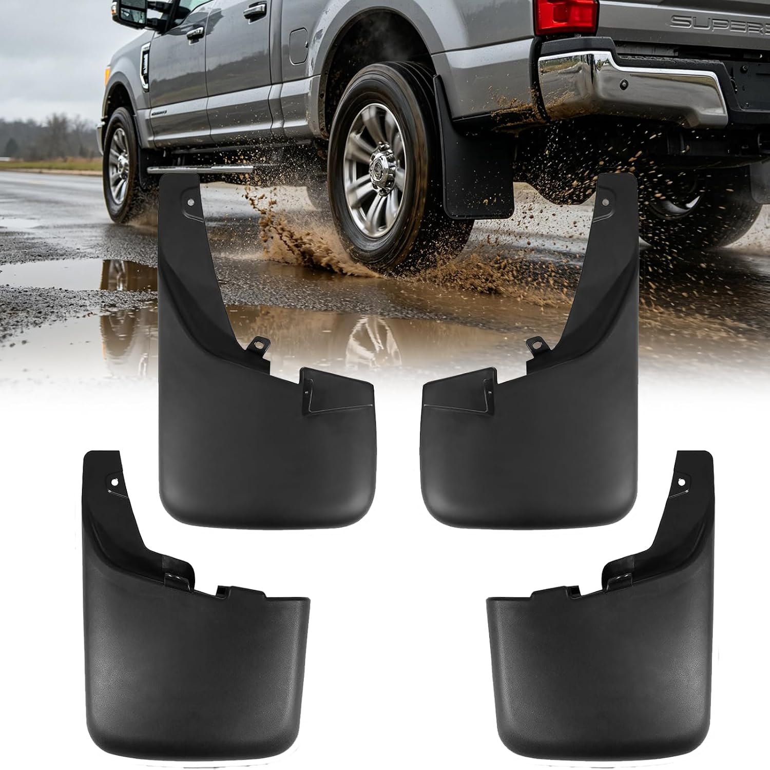 4PC Mud Flaps for 2011-2016 Ford F250 F350 Super Duty, Front & Rear Splash Guards, Fits F250 F350 F450 F550 Trucks with Fender Flares