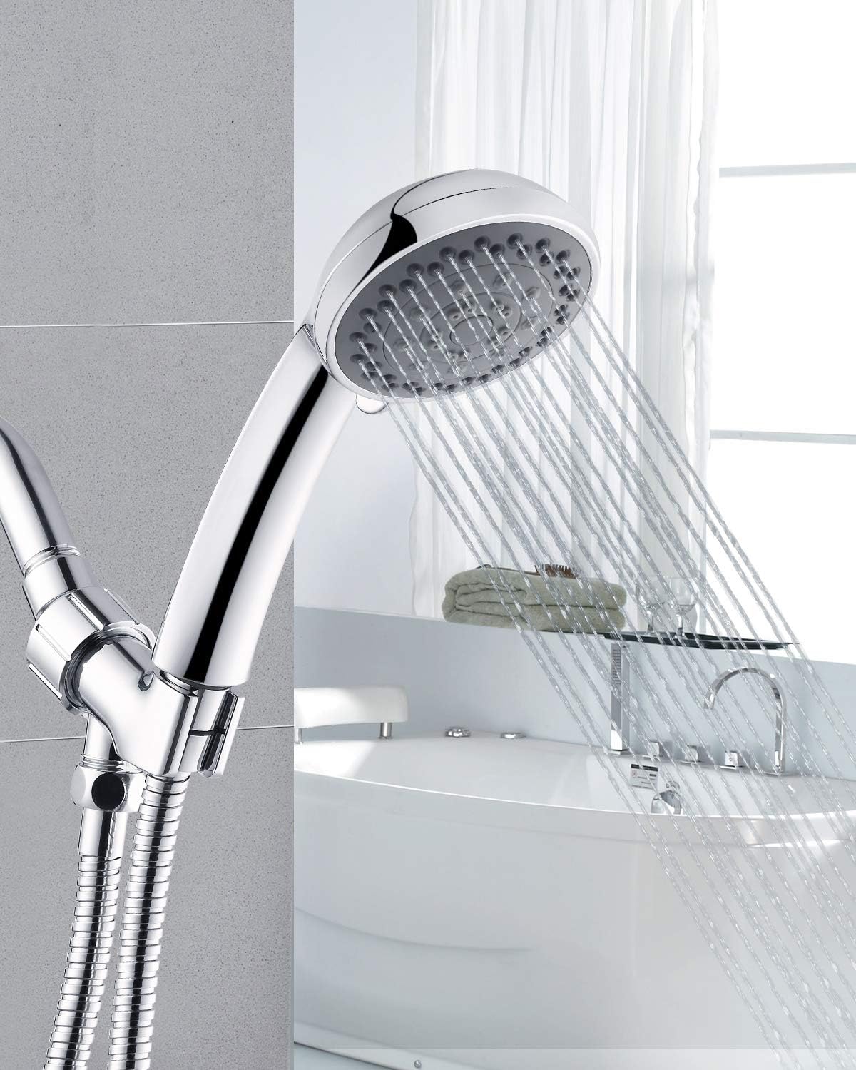 Ezelia High Pressure Shower Head (Silver)