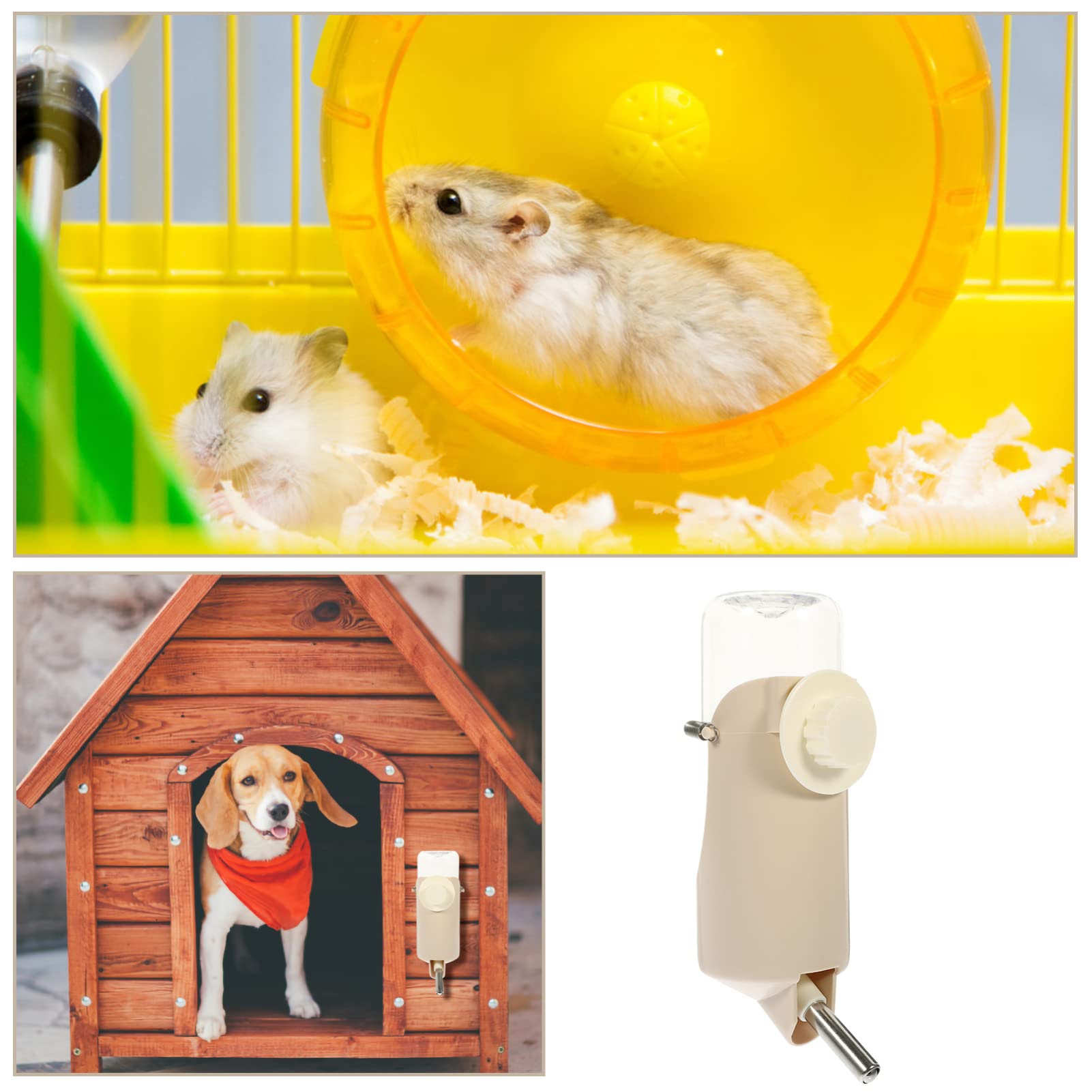 Housoutil 2pezzi Dispenser Automatico Per Criceti e Conigli Borraccia Per Animali Domestici Design Portatile e Antigoccia Facile Da Pulire e Ricaricare Adatta Per Gabbie Di Piccole