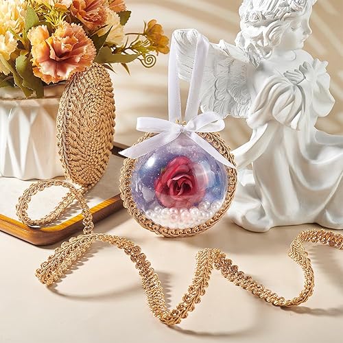 Miniatura 5 de PH PandaHall 15 yardas de tela tejida de poliéster dorado de 12 pulgada para costura, disfraces, manualidades, manualidades, tapicería, decoración