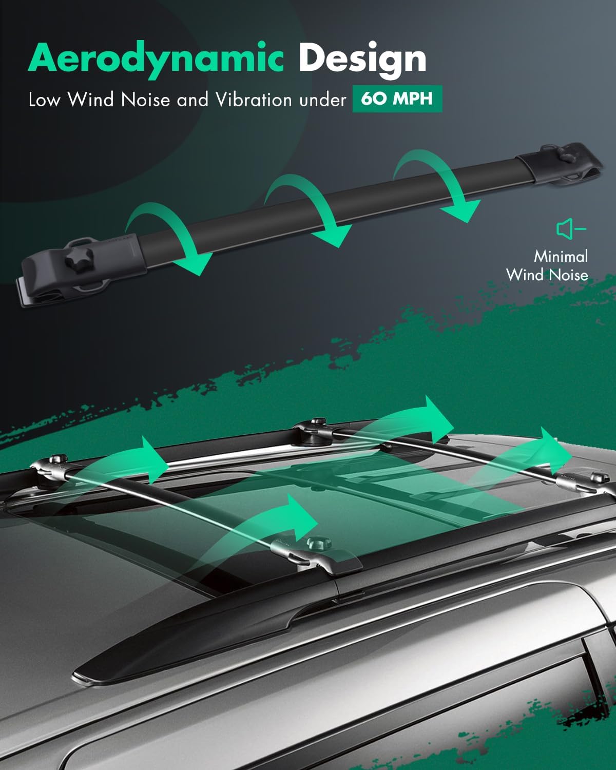 SCITOO 150LBS Roof Rack Cross Bars Fit For Toyota Sienna 2011-2020 Cargo Crossbar Black
