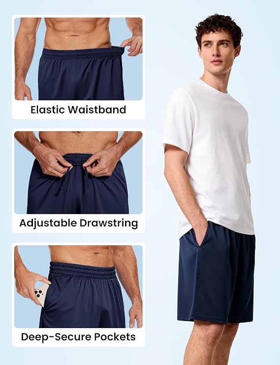 Men's Shorts UK Gym Sports Running Quick Dry Shorts 3/5Pcs | Breathable,lightweight fabric.Side pockets,elastic waist.Ideal for gym,running,outdoor,basketball,football & training