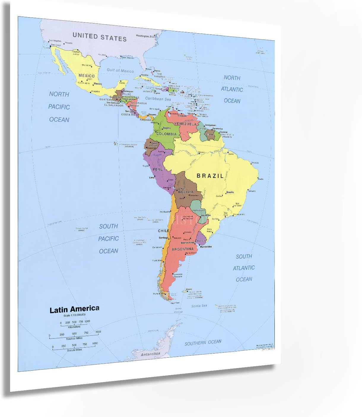 HISTORIX 2006 Latin America Map Poster - 24x30 Inch Central and South America Wall Map - Ideal Home or Office Decor