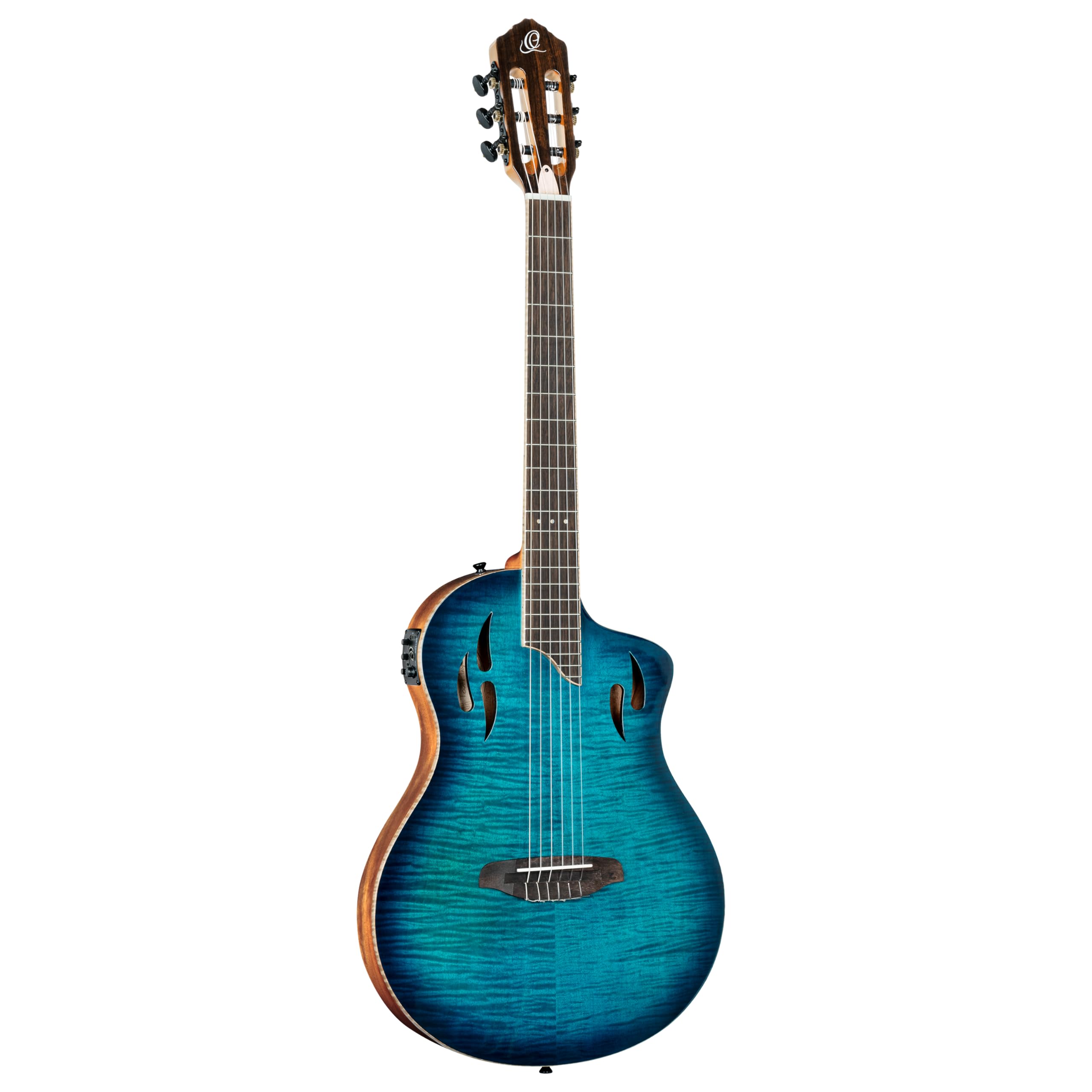 Ortega RTPDLX-FMA Flamed Maple Blue Tour Player - 4/4 Konzertgitarre