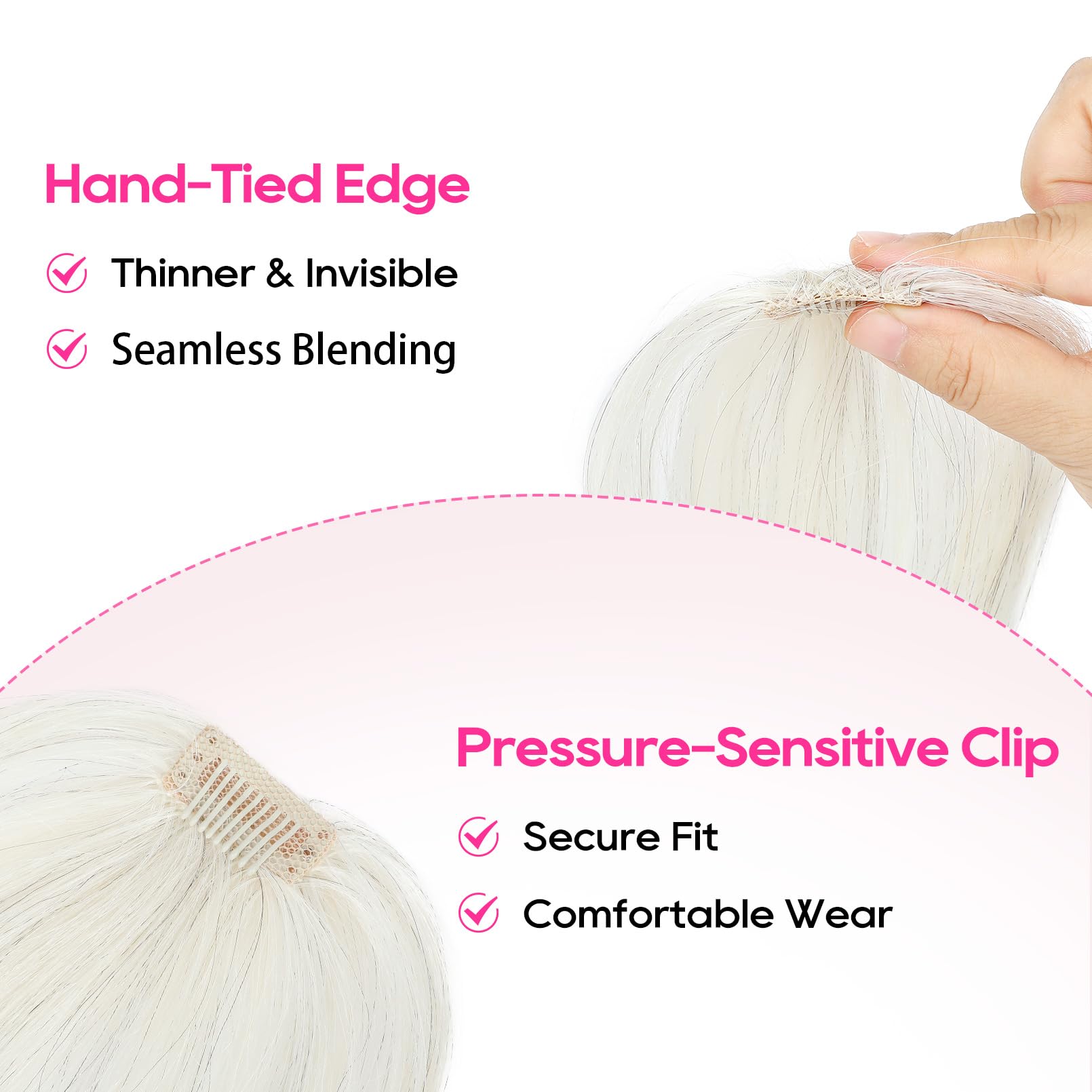 Human Hair Clip-In Volumizer Hairpiece, 8\
