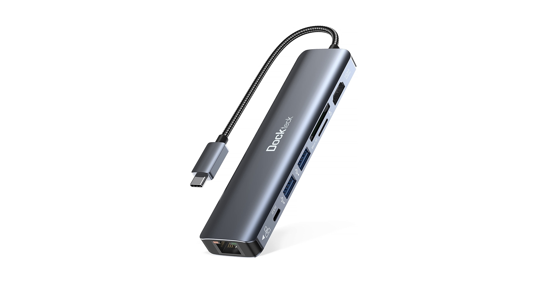 dockteck 7-in-1 USB C Hub with 4K 60Hz HDMI, 1Gbps Ethernet, 100W Power Delivery, SD/TF Card Slots, USB 3.0 Data Ports for MacBook, iPad Pro, XPS