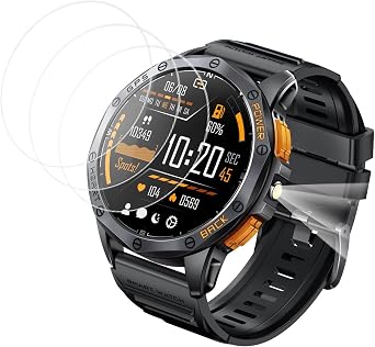 for Tiwain Military Smart Watches K67 Screen Protector - [3 Pack] HD Tempered Glass Film [9H Hardness][Anti-Fingerprint][Anti-Scratch][Bubble Free] Compatible for Tiwain K67 Smartwatch 1.43"