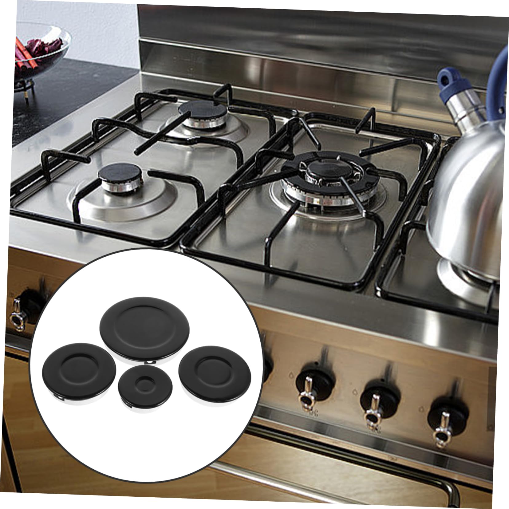 LABRIMP Set Copri Bruciatori Per a Gas Accessori Da Sicuri e Affidabili Coprifiamma Concavo in Alluminio Per Cottura Elettrici Bruciatore