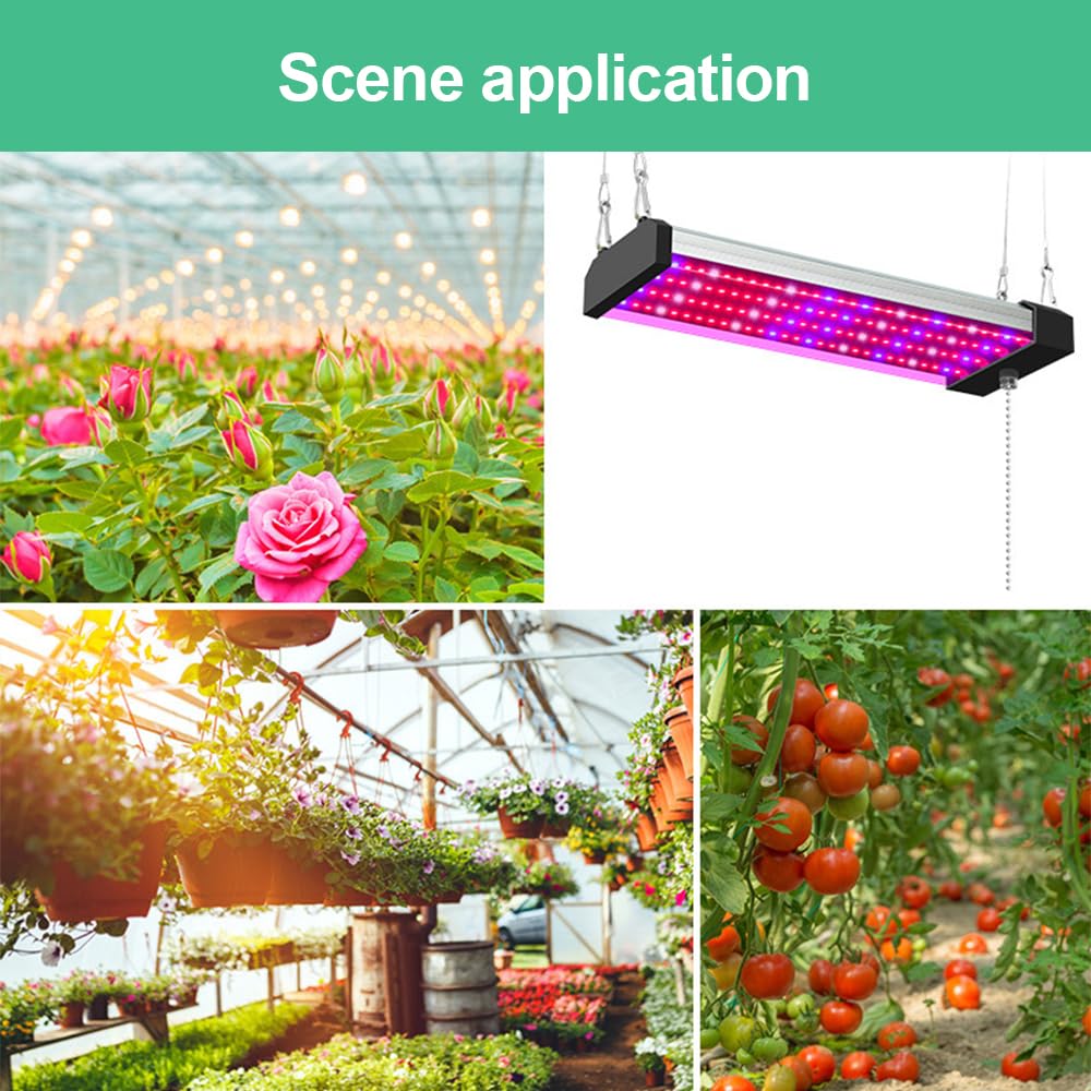 Luce per coltivazione a LED a spettro completo per piante da interno, Luce diurna 5000K collegabile 620nm Rosso 465nm Blu, Luce per piante sospese ad altezza regolabile per la (2 file 50 cm)