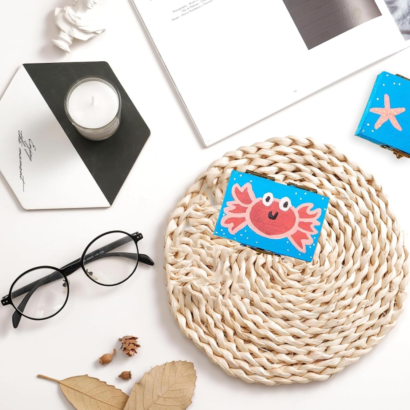 Petit Coffre en Bois, 20 pièces Coffre au Trésor, Mini Coffre au Trésor en Bois, Boîte à Bijoux à Faire soi Même, DIY Petit Coffre en Bois avec Couvercle, Convient pour Ranger Et Décorer