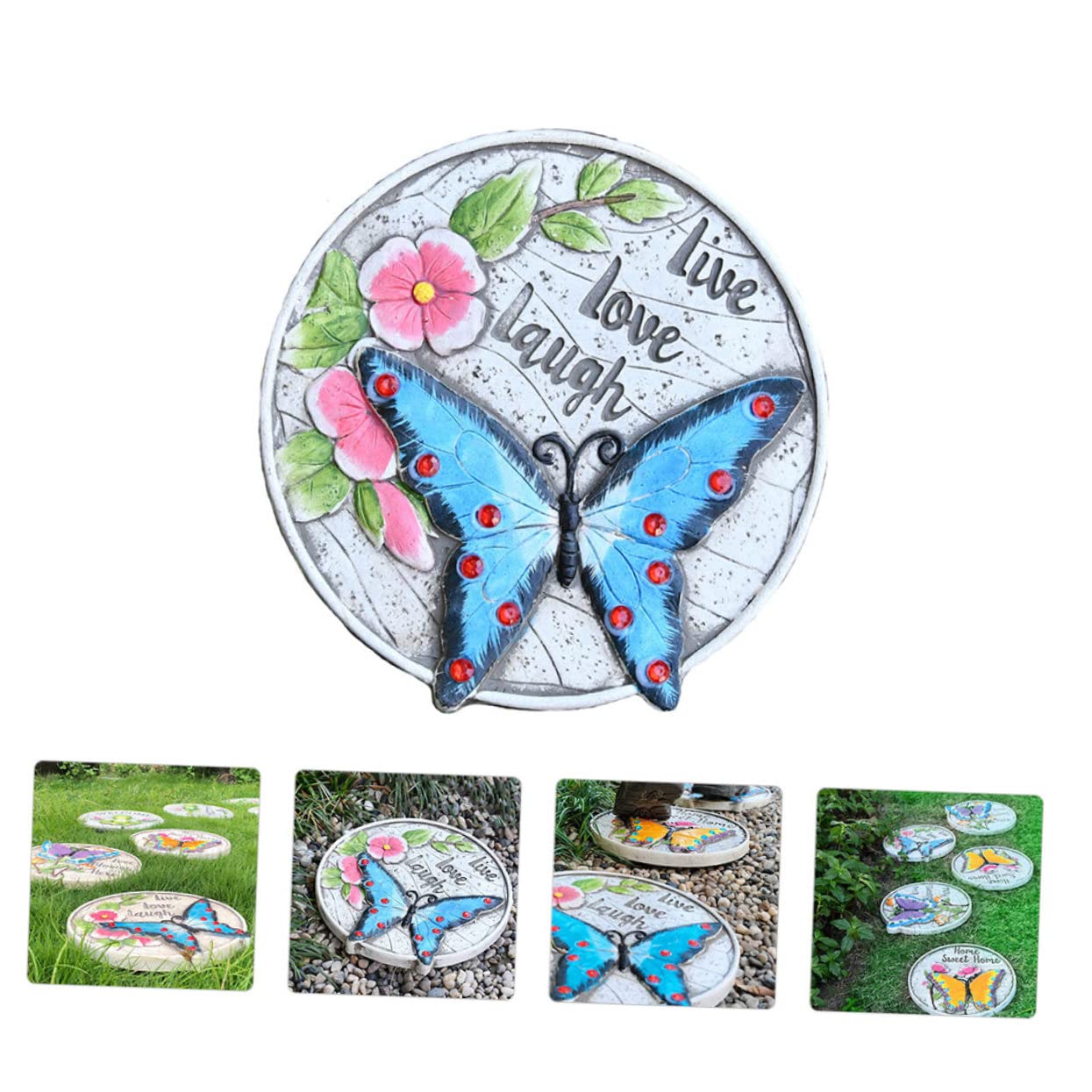 Kisangel Piedra Decorativa De Jardín Para Paisajismo Losa De Cemento Resistente y Duradera Para Patios y Jardines Decoración De Exteriores