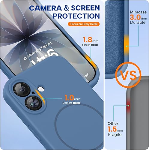 Miniatura 937 de Miracase - Funda diseñada para iPhone 11 con protector de pantalla, funda de goma de silicona líquida, protección total contra caídas y a prueba