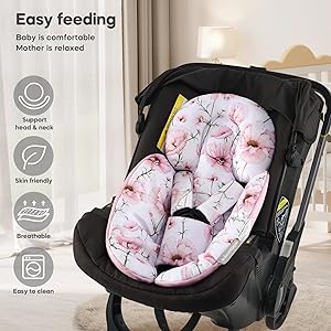 Infant Insert Compatible with 4moms Mamaroo & Graco Swing and Infant Car Seat, Stroller, Other Baby Swing, Rocker, Bouncer, Bassinet Newborn Insert Head & Body Support Cushion, Reversible Design