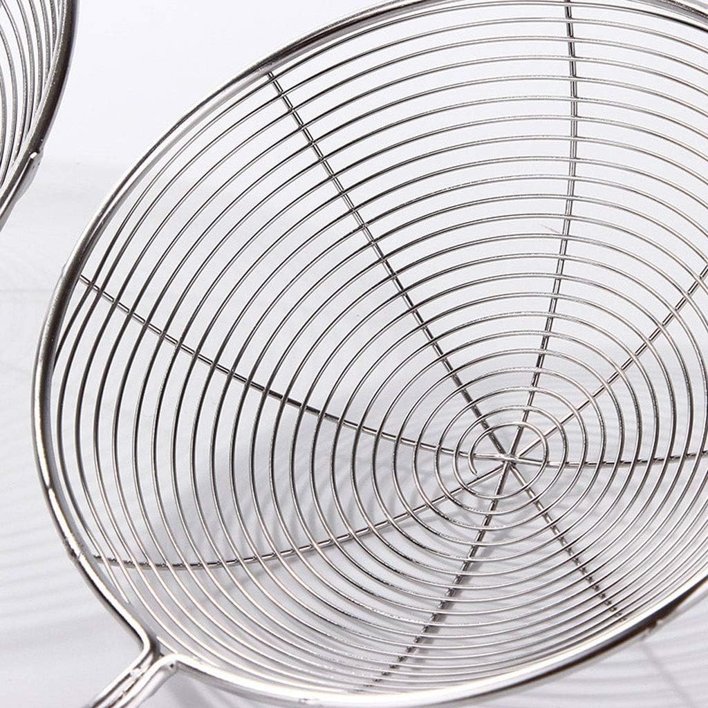 Strainers High Temperature Resistant Stainless Steel Mesh Colander with Long Handle Kitchen Cooking Tools Strainer Set (Size : 18cm) ()