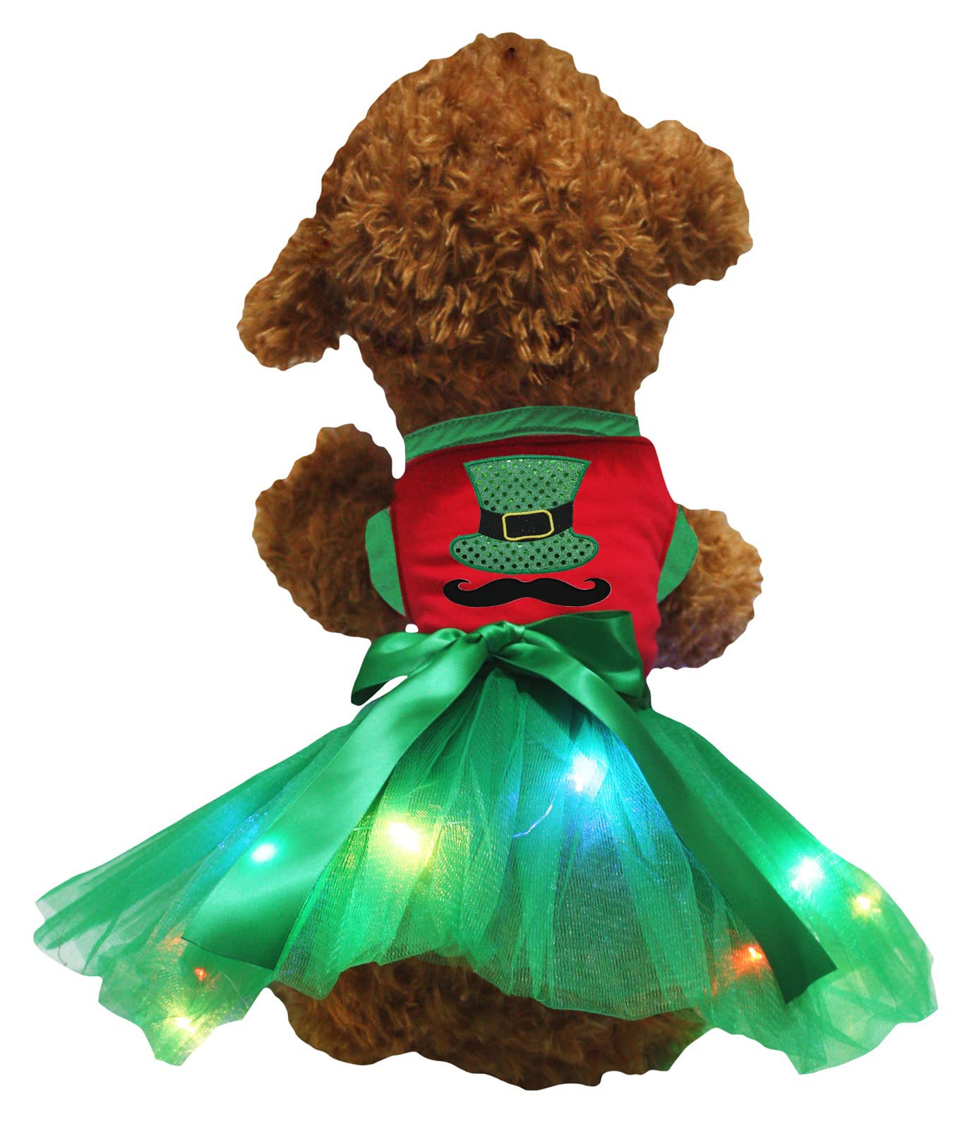 Robe pour chien avec LED verte et rouge idéale pour les soirées de Noël XL