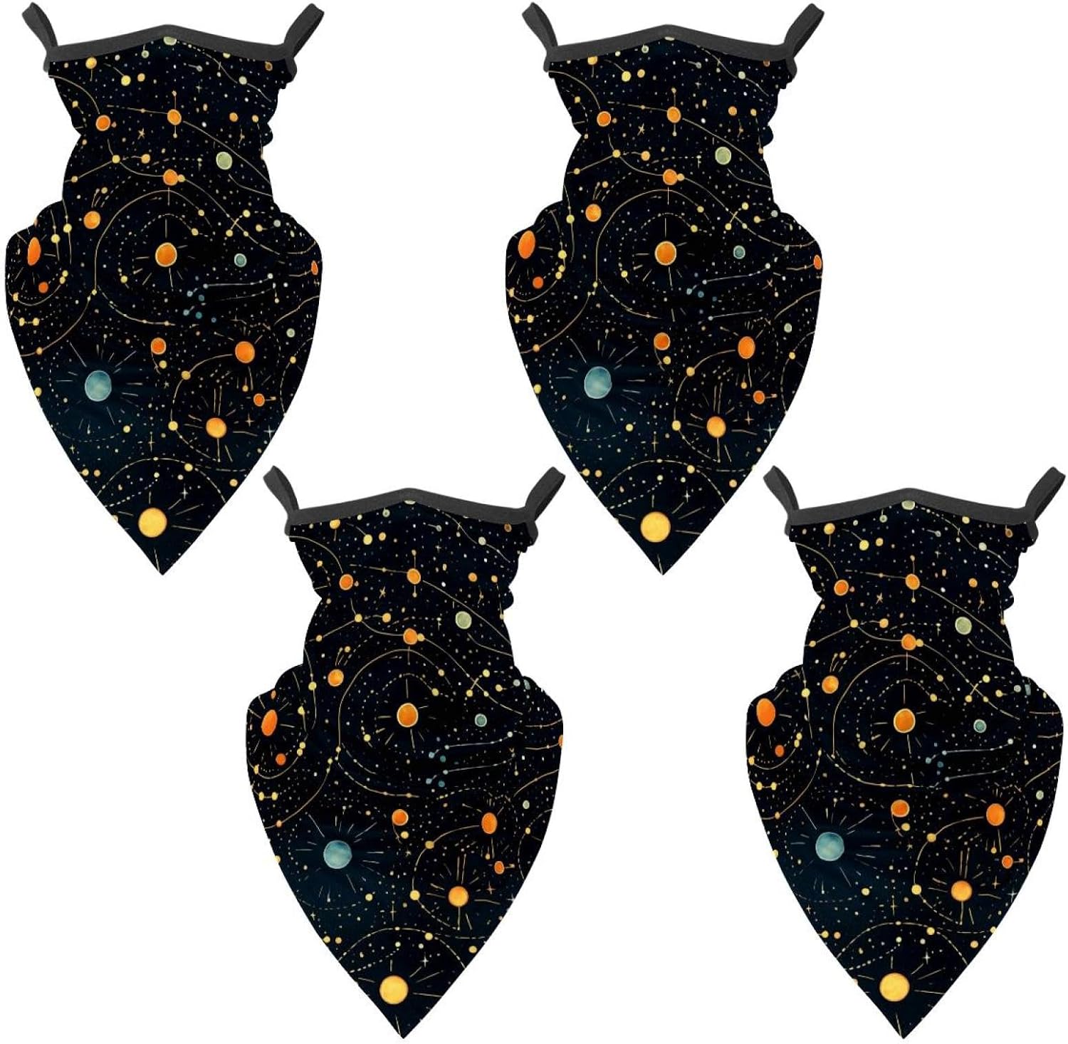 4 Pieces Planet Star UV Protector Scarf, Summer Cooling Neck Gaiter for Men/Women