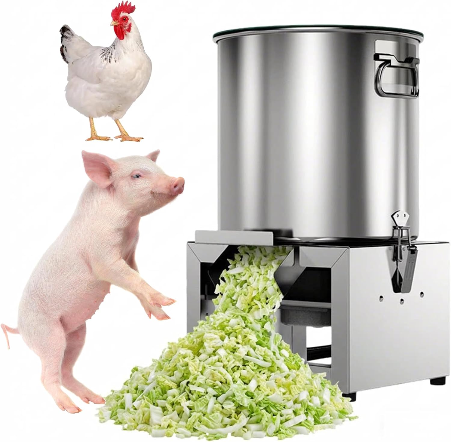 1800W Electric Vegetable Chopper Commercial Poultry Feed Processor 3500RPM Stainless Steel Heavy Duty for Chicken Duck Pig Farm Animal Feed Processing (1800w)