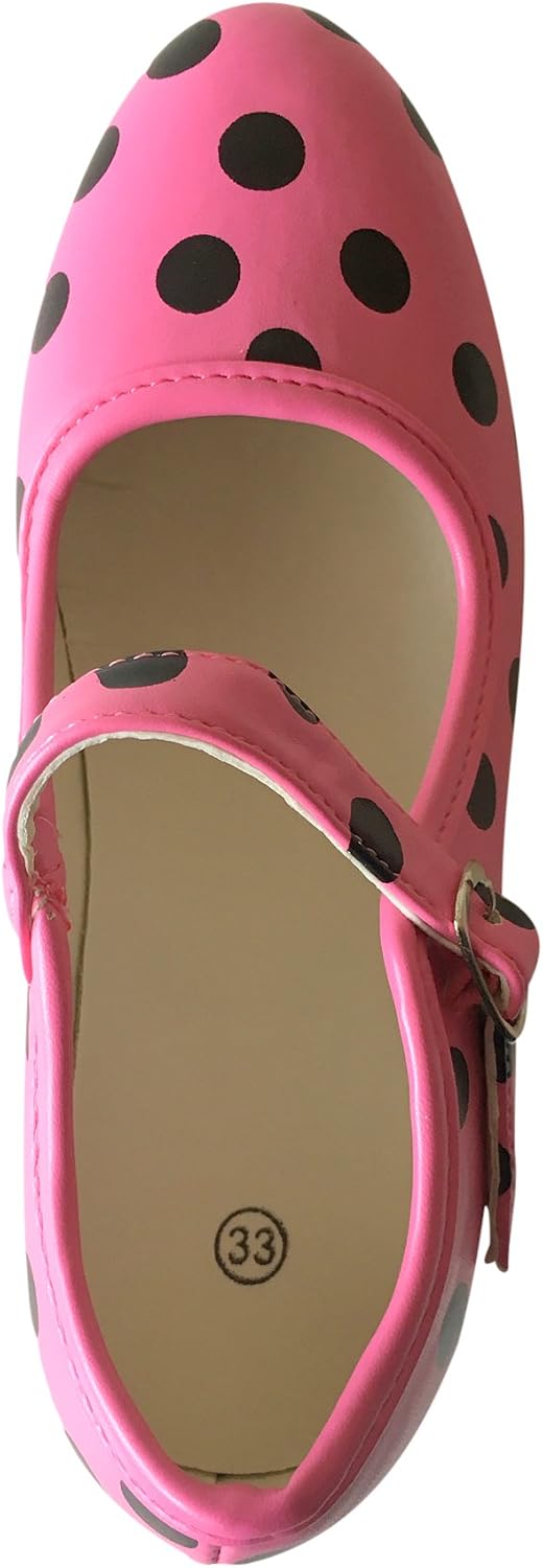 La Senorita Spanish Flamenco Shoes for Girls Bright Pink Black - 2 UK - Size 35 - Image 4