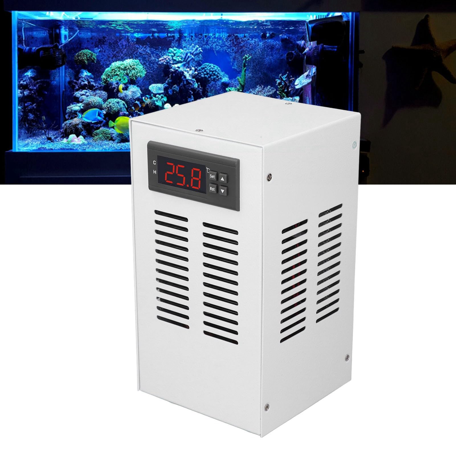 Enfriador de Pecera 72W 20L, Fácil Ajuste de Temperatura para Acuario, Regulación Automática de Temperatura (Enchufe de la UE)